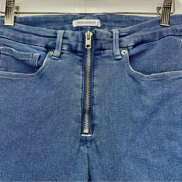Good American Good Waist Skinny Jeans Size 28 Exposed Front Zipper High Rise - Picture 6 of 10